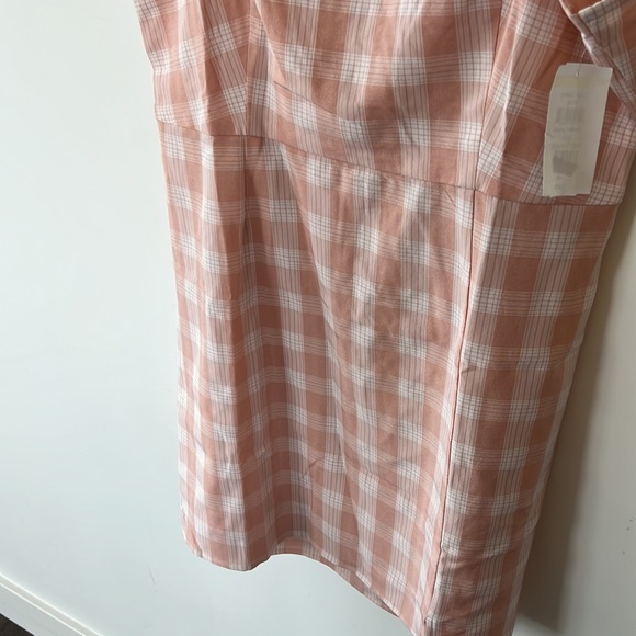Nordstrom BP. Gingham Square Neck Sundress Size 3X Y2K Grunge Vibes Coral White - Picture 5 of 6